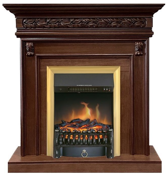 Электрокамин Royal Flame Valletta Темный дуб с очагом Fobos FX Black/Brass