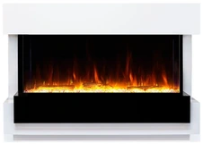 Линейный электрокамин Royal Flame Cube Белый с черным с очагом Astra 36