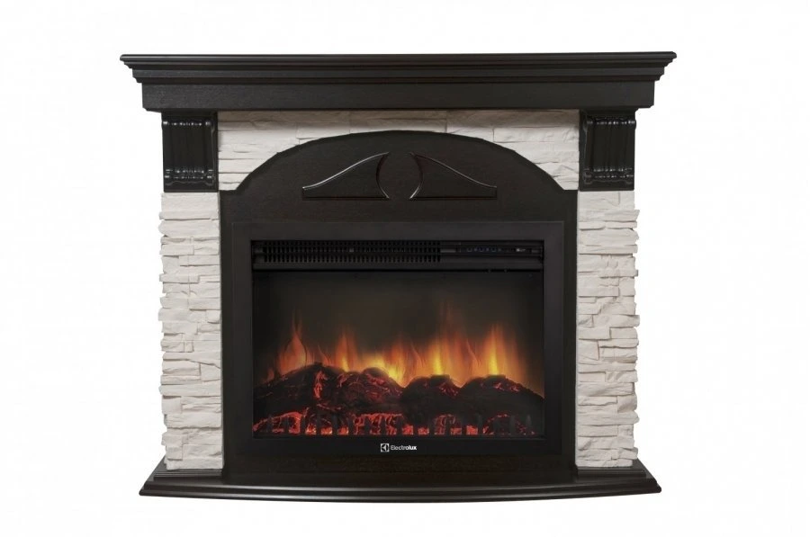 Электрокамин Electrolux EFP/P-3020LS с порталом Firelight Torre 30S камень белый, венге