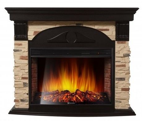 Электрокамин Electrolux EFP/P-3320RLS с порталом Firelight Torre 30S камень сланец натуральный, венге