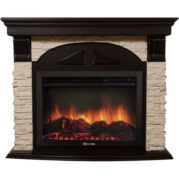 Электрокамин Electrolux EFP/P-2520LS с порталом Firelight Torre 25S камень слоновая кость, венге