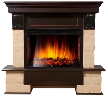 Электрокамин Electrolux EFP/P-2520LS с порталом Firelight Forte 25S камень бежевый, темный дуб