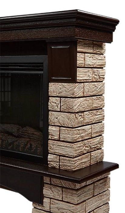 Электрокамин Electrolux EFP/P-2720RLS с порталом Firelight Forte Wood 25 камень коричневый, шпон темный дуб фото#4