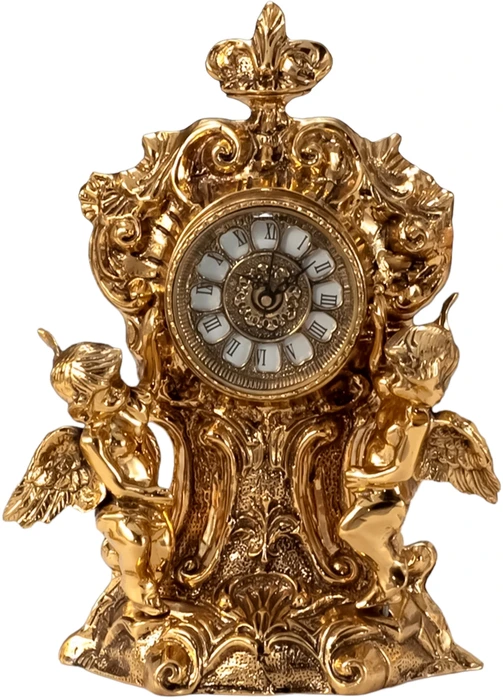 Часы без проекции Virtus TABLE CLOCK TWO ANGELS WITH WINGS BRONZE