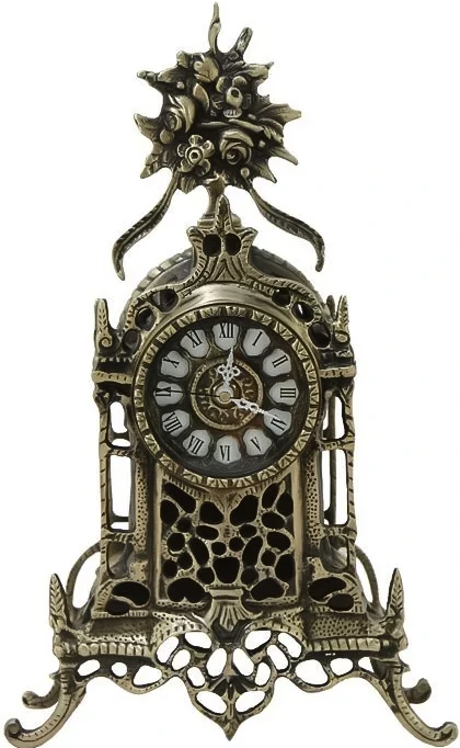 Часы без проекции Virtus TABLE CLOCK CATHEDRAL FLOWERS ANTIQUE BRONZE