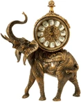 Часы без проекции Virtus TABLE CLOCK AFRICAN ELEPHANT ENG. ANTIQUE BRONZE