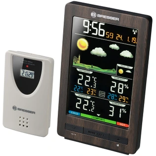 Цифровая метеостанция Bresser ClimaTemp WS с цветным дисплеем (под дерево) (75707)