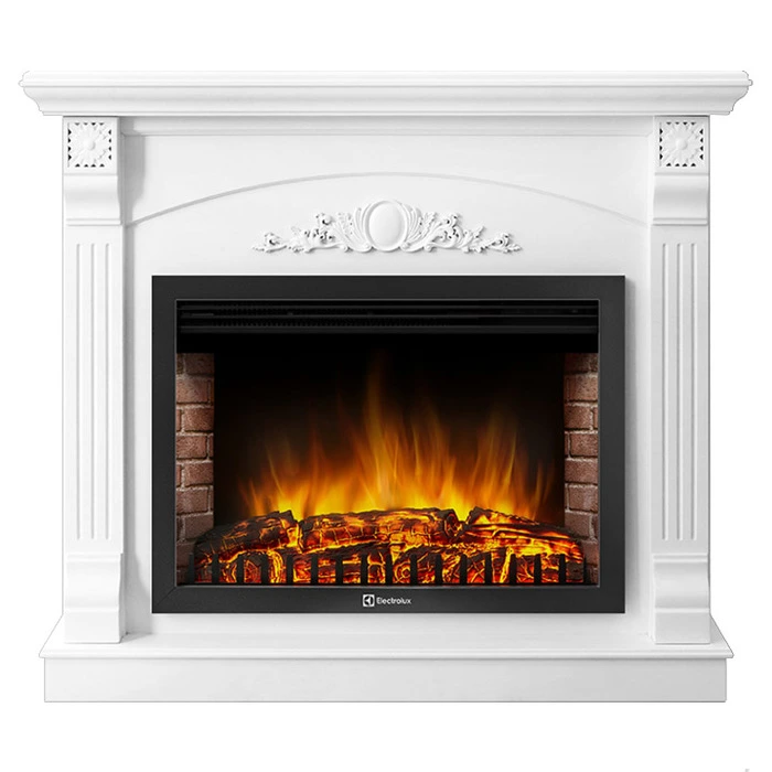 Электрокамин Electrolux EFP/P-3020LS с порталом Firelight Barocco 30 белый