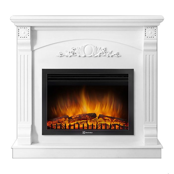 Электрокамин Electrolux EFP/P-2520LS с порталом Firelight Barocco 25 белый