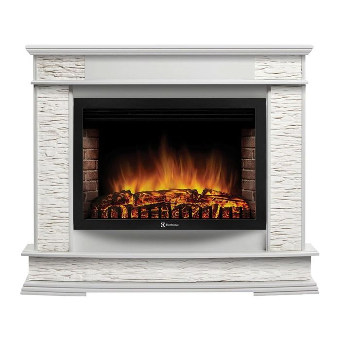 Электрокамин Electrolux EFP/P-2520LS с порталом Firelight Scala 25 сланец скалистый белый шпон белый дуб