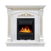 Электрокамин Electrolux EFP/P-1020LS с порталом Firelight Barocco Classic белый дуб с золотой патиной