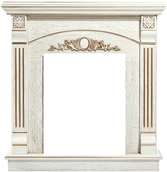 Электрокамин Electrolux EFP/P-1020LS с порталом Firelight Barocco Classic белый дуб с золотой патиной фото#2
