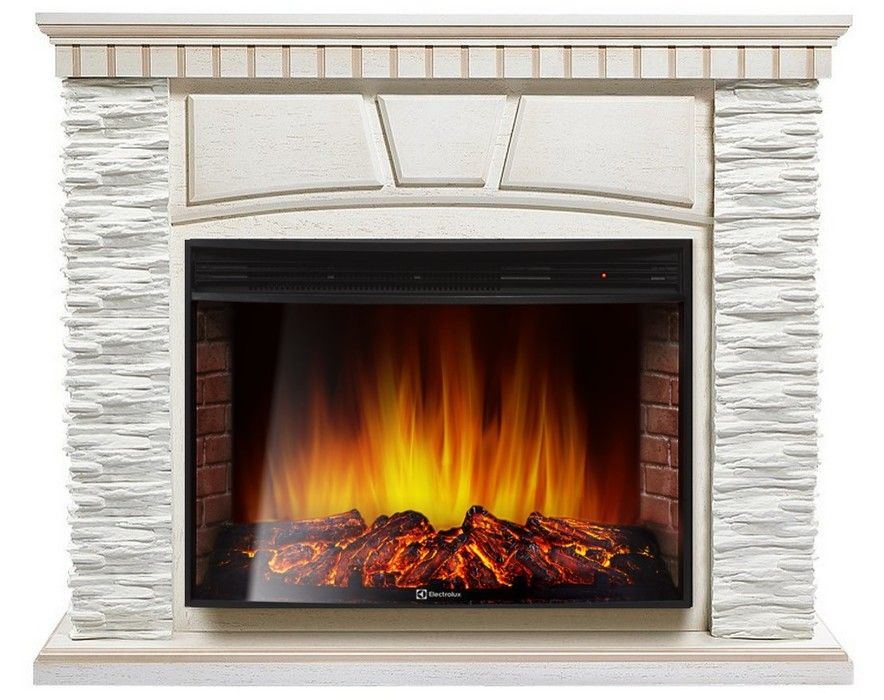 Электрокамин Electrolux EFP/P-3320RLS с порталом Firelight Porto 30 сланец белый/ белёный дуб