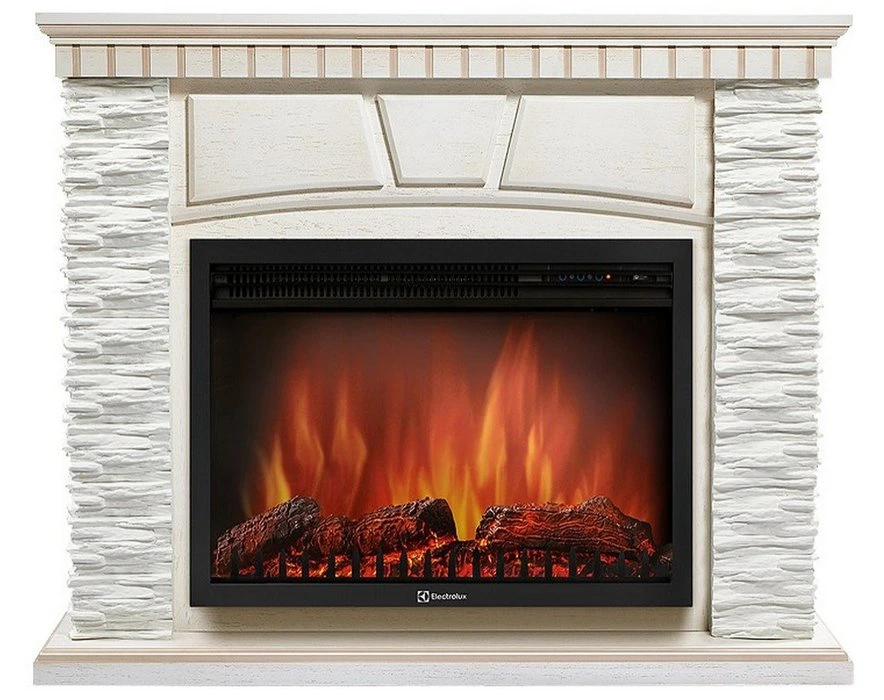 Электрокамин Electrolux EFP/P-3020LS с порталом Firelight Porto 30 сланец белый/ белёный дуб