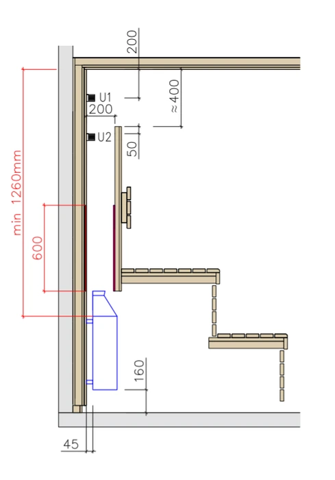 Печь для сауны Lang R33/1 7,5 kW (для скрытой установки) фото#4