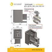Дровяная печь Везувий Сенсация 22 Антрацит (ДТ-4) фото#2