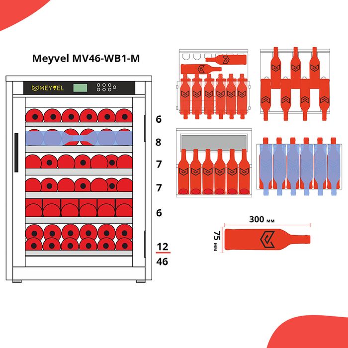 Отдельностоящий винный шкаф MEYVEL MV46-WB1-M фото#8