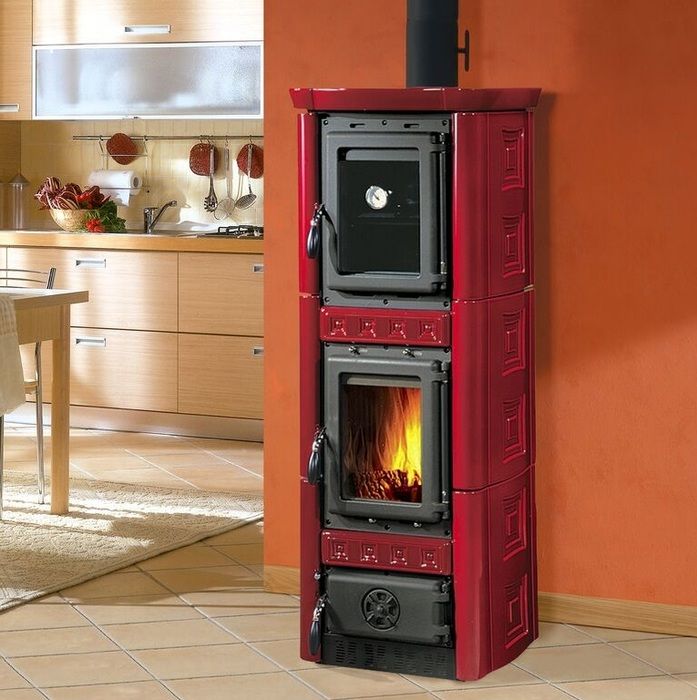 Дровяная печь La Nordica Gaia Forno BO (бордовый) фото#3