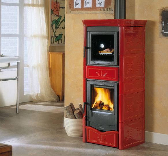 Дровяная печь La Nordica Nicoletta Forno EVO BO (бордовый) фото#2