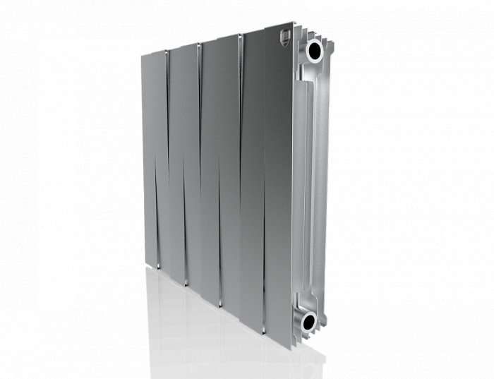 Биметаллический радиатор Royal Thermo Pianoforte 500 VDR80 8 секц. Silver Satin
