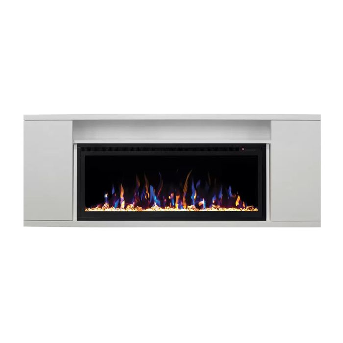 Линейный электрокамин Real-Flame Bergen BV/42 WT-P511 с очагом Saphir 42