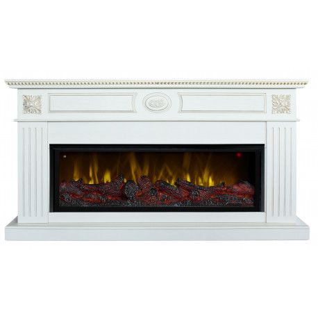 Линейный электрокамин Real-Flame Siena BV/42 WT-619G с очагом Beverly 1000