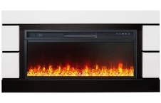 Линейный электрокамин Royal Flame Modern (белый с черным) с очагом Vision 42 LED
