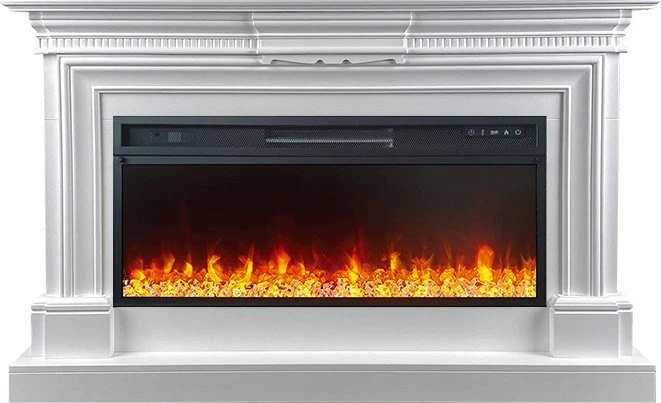 Линейный электрокамин Royal Flame Chelsea (белый) с очагом Vision 42 LED