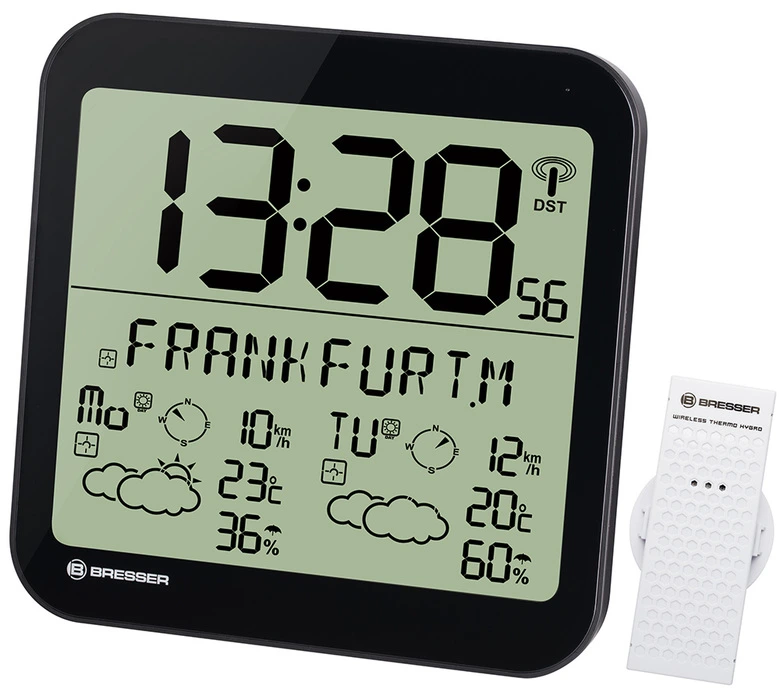 Часы без проекции Bresser MyTime Meteotime LCD, черные