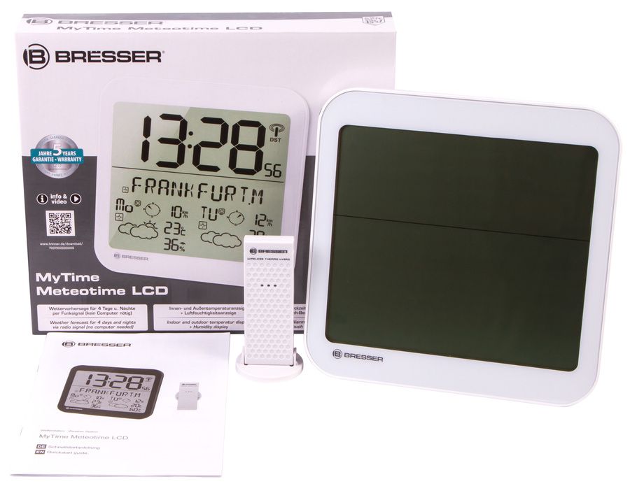 Проекционные часы Bresser MyTime Meteotime LCD, белые фото#3