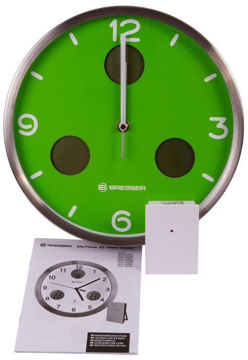 Проекционные часы Bresser MyTime io NX Thermo/Hygro, 30 см, зеленые фото#3