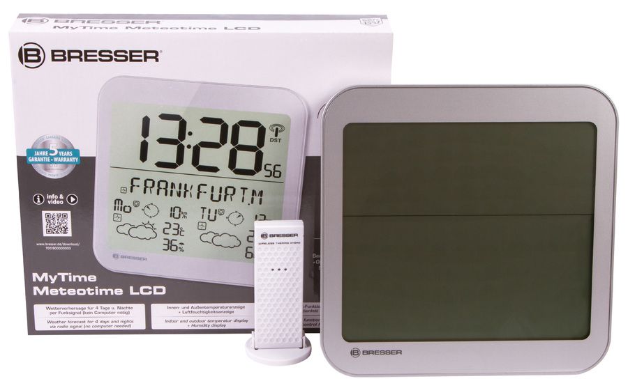 Часы без проекции Bresser MyTime Meteotime LCD, серебристые фото#9