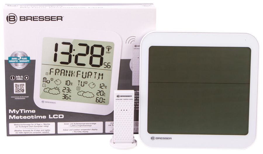 Проекционные часы Bresser MyTime Meteotime LCD, белые фото#11