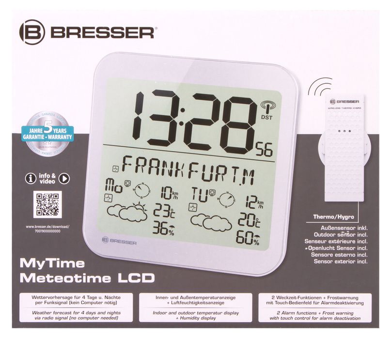 Часы без проекции Bresser MyTime Meteotime LCD, серебристые фото#10