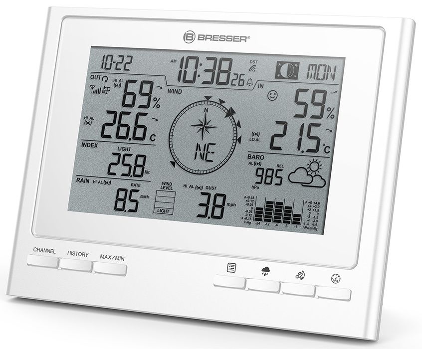 Цифровая метеостанция Bresser «7 в 1» ClimateScout Exclusive, белая (77553) фото#2