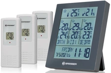 Цифровая метеостанция Bresser Temeo Hygro Quadro Prestige с тремя датчиками, серая (78586)