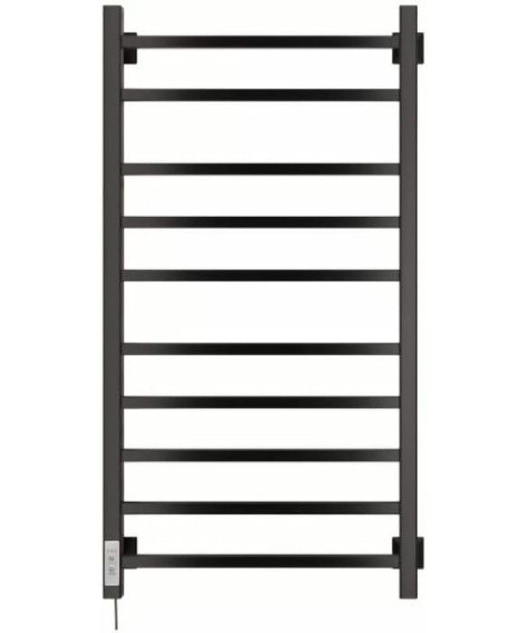 Электрический полотенцесушитель лесенка Ника STEP-2 100/50 RAL9005 черный матовый левый тэн фото#2