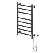 Электрический полотенцесушитель лесенка Ника STEP-2 80/50 RAL9005 черный матовый правый тэн