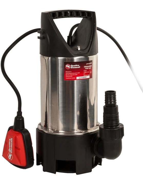 Дренажный насос QUATTRO ELEMENTI Drenaggio 750 F Inox