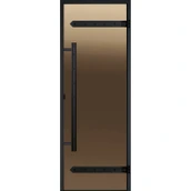 Двери стеклянные HARVIA LEGEND 7/19 черная коробка алюминий, стекло бронза DA71901L