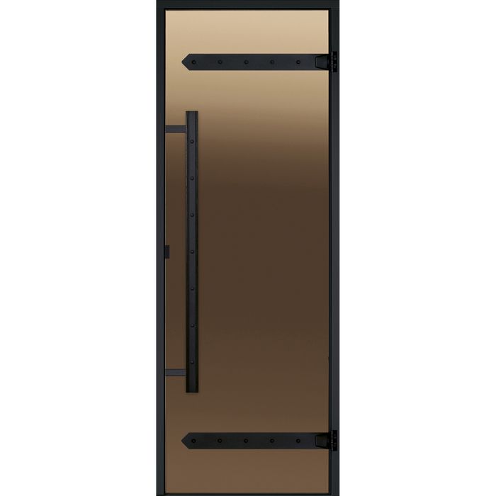Двери стеклянные HARVIA LEGEND 9/21 черная коробка алюминий, стекло бронза DA92101L
