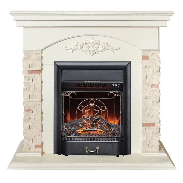 Электрокамин Real-Flame Neapolis STD/EUG WT-F612 с очагом FOBOS LUX BL