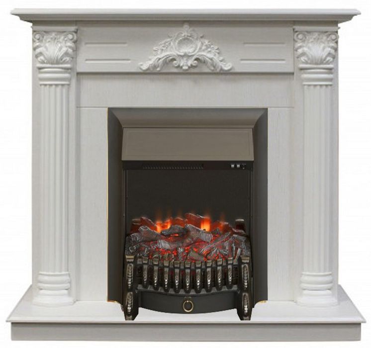 Электрокамин Real-Flame Stefania STD/EUG WT-F614 с очагом FOBOS LUX BL фото#2