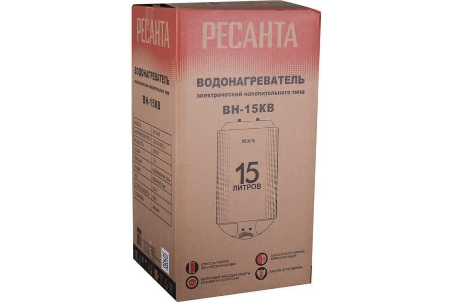 Электрический накопительный водонагреватель Ресанта ВН-15КВ фото#3