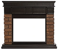 Широкий портал Firelight Bricks Wood 25 камень темный, шпон венге