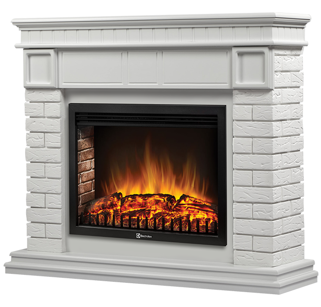 Широкий портал Firelight Bricks 30 камень белый, белая эмаль фото#5