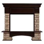 Широкий портал Firelight Forte Wood 25 камень коричневый, шпон темный дуб