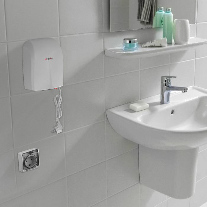 Пластиковая сушилка для рук MEYVEL MH2-1400P1 (White) фото#3