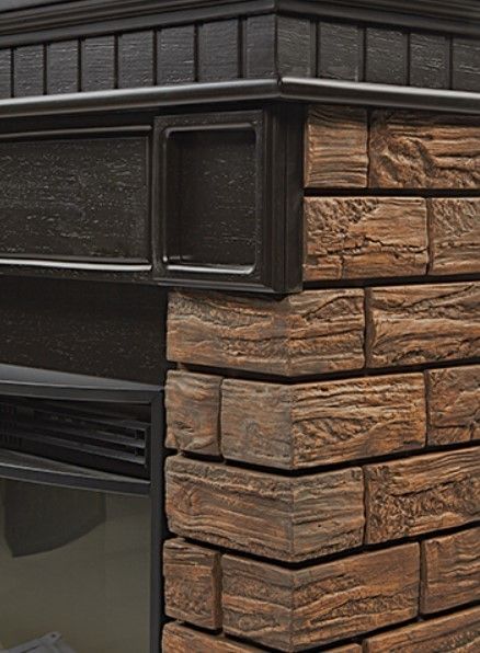 Электрокамин Electrolux EFP/P-1020LS с порталом Firelight Bricks Wood Classic камень темный, шпон венге фото#7