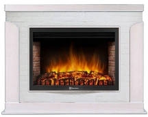 Электрокамин Electrolux EFP/P-3020LS с порталом Firelight Prestigio 30 камень белый, шпон белый дуб